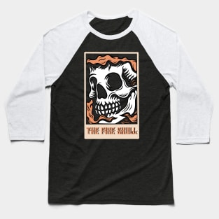 Fire and skull Baseball T-Shirt